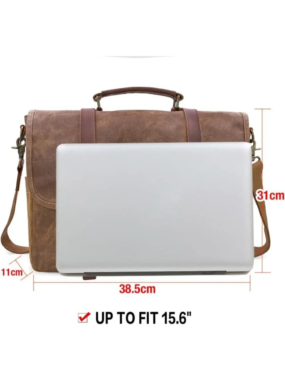 Stylish Waterproof Messenger Bag for Men | Vintage Leather & Canvas Briefcase